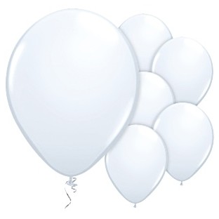 100 ballons latex blanc uni 28cm