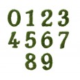 Location numéros de table en mousse verte H15cm