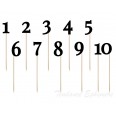 10 Numéros de table chiffres noirs sur pics