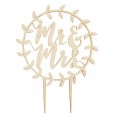 Cake topper bois mariage Mr & Mrs couronne