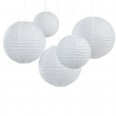 5 lanternes lampion boules papier blanc