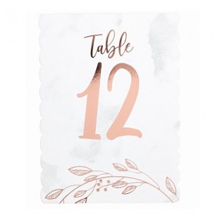 Numéros de Table Rose Gold - 1-12