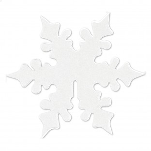 White Shimmering Snowflake Glass Place Card
