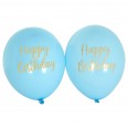 8 ballons Happy Birthday bleu et doré
