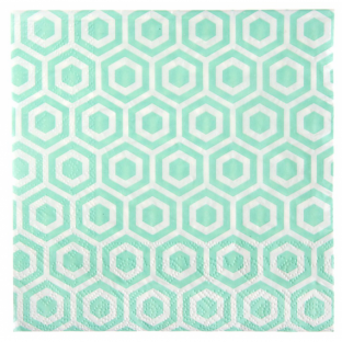 20 serviettes de table vert menthe motif design