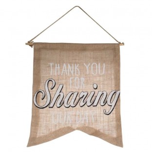 Fanion jute mariage "Thank you for sharing our day"
