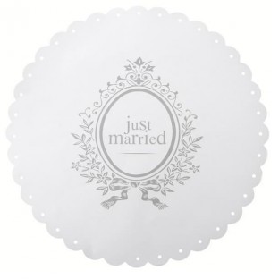 6 sets de table napperons Just Married table mariage