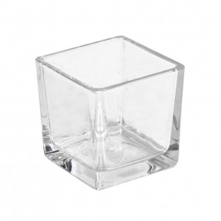 Location vase carré bougeoir en verre 6cm photophore