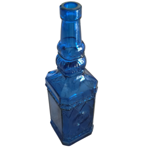 Location bouteille vintage vase bleu roi soliflore cobalt